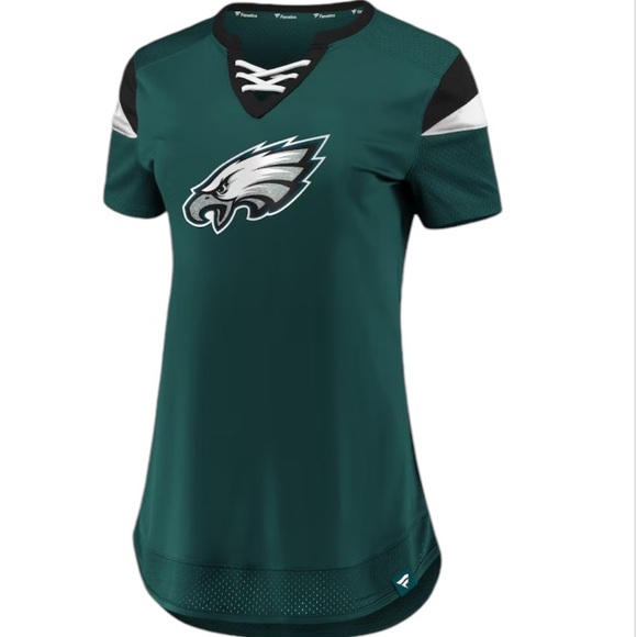 Fanatics Midnight Green Philadelphia Eagles Wentz Draft Me Lace-Up T-Shirt M NWT - Picture 10 of 10
